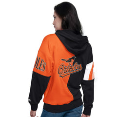 Black/Orange Baltimore Orioles Starter Women's Curve Ball Full Zip Hoodie Sweatshirt