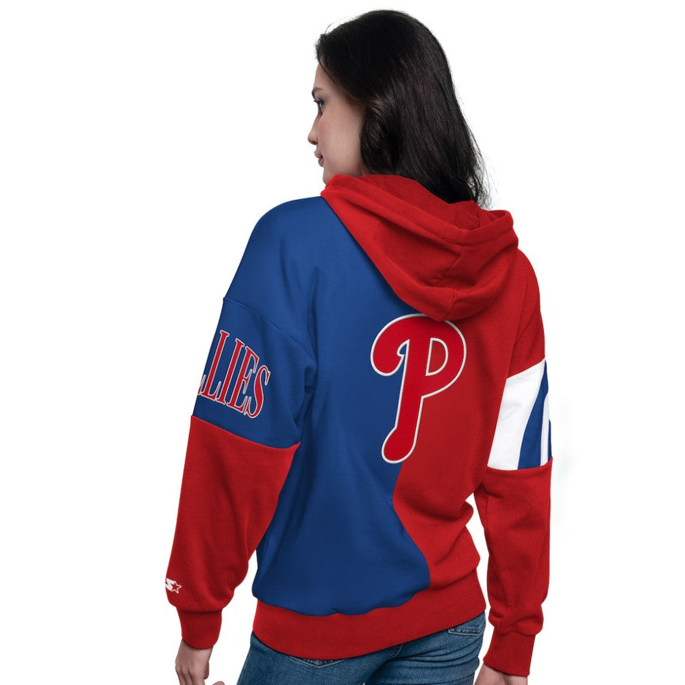 Red/Royal Philadelphia Phillies Starter Women's Curve Ball Full Zip Hoodie Sweatshirt