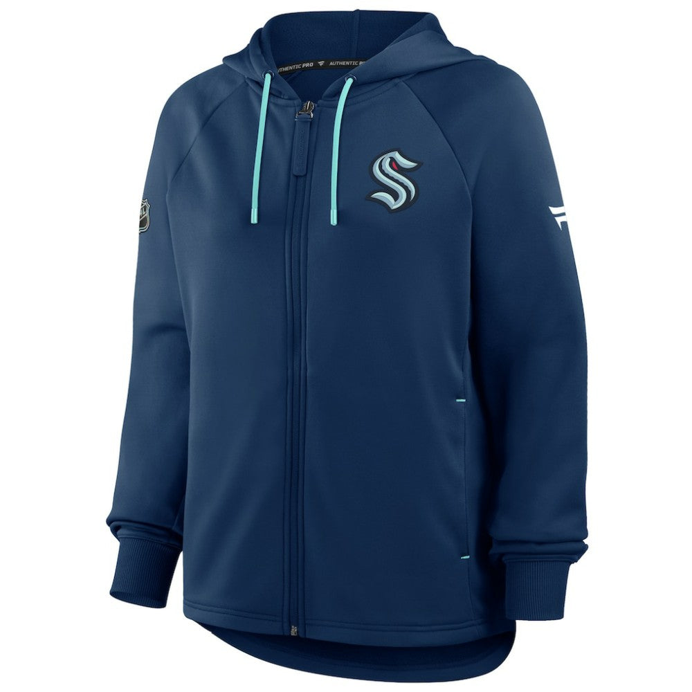 NHL Seattle Kraken Fanatics Women's Authentic Pro Rink Raglan Full-Zip Hoodie