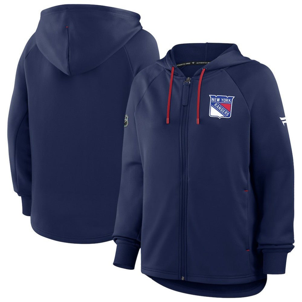NHL New York Rangers Fanatics Women's Authentic Pro Rink Raglan Full-Zip Hoodie