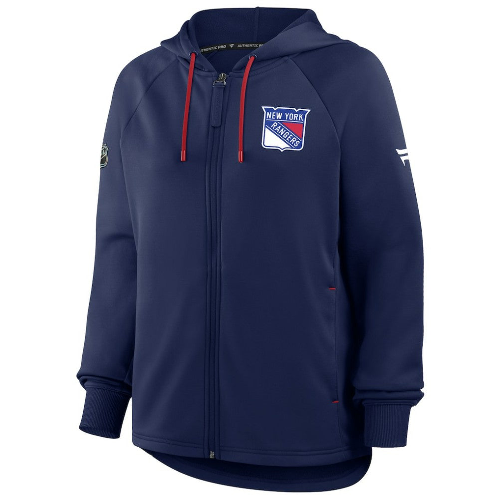 NHL New York Rangers Fanatics Women's Authentic Pro Rink Raglan Full-Zip Hoodie