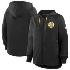 NHL Boston Bruins Fanatics Women's Authentic Pro Rink Raglan Full-Zip Hoodie