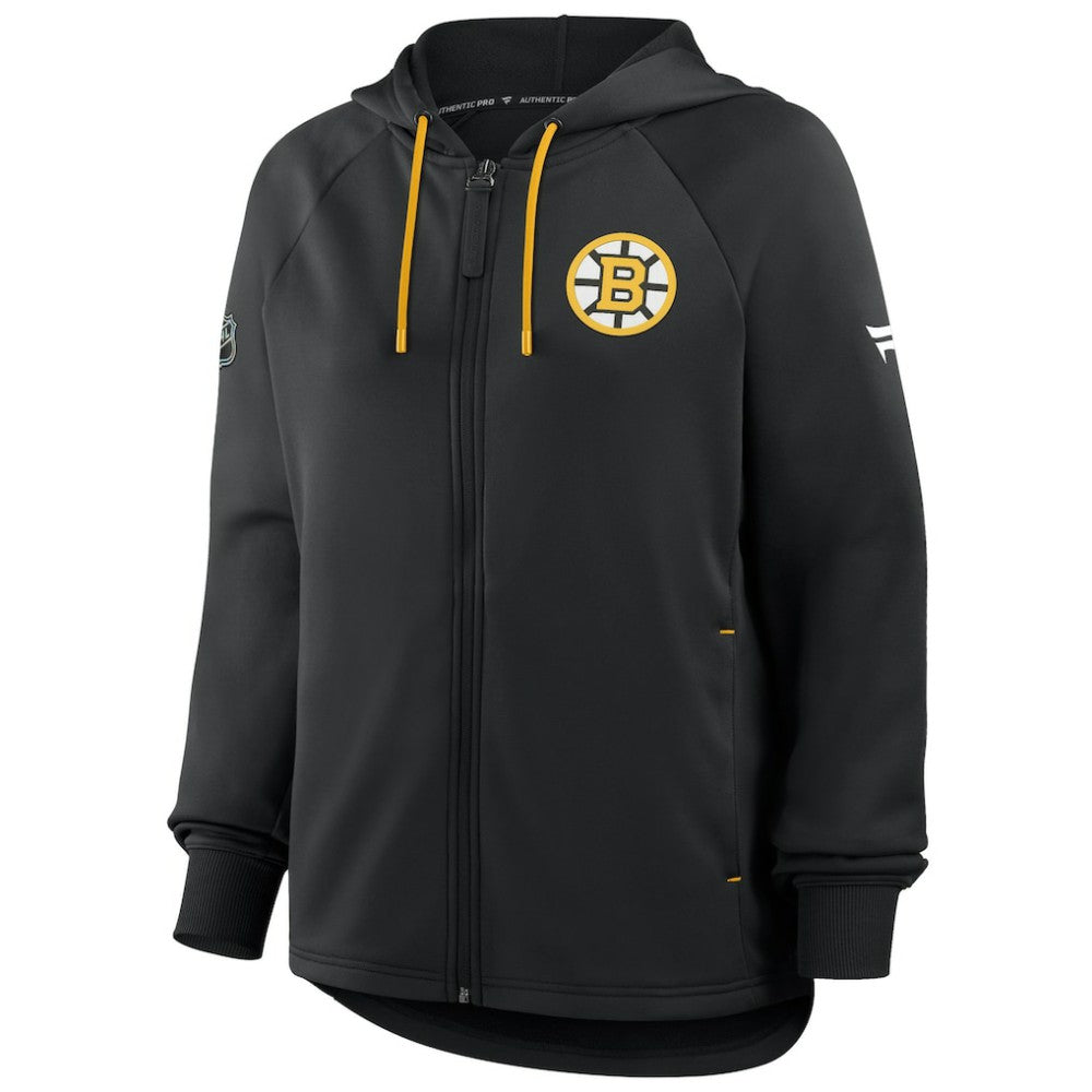NHL Boston Bruins Fanatics Women's Authentic Pro Rink Raglan Full-Zip Hoodie