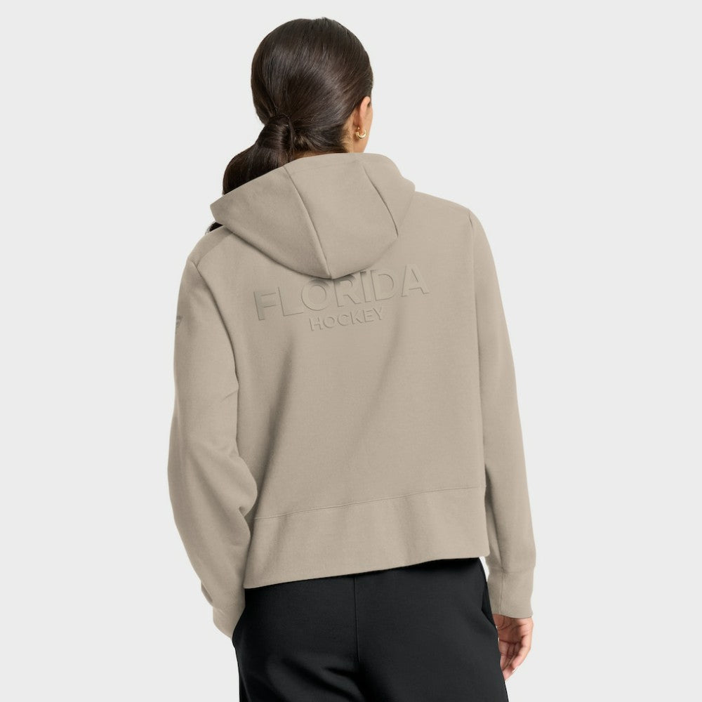 NHL Florida Panthers Fanatics Women's Authentic Pro Road Tri-Blend Quarter-Zip Hoodie