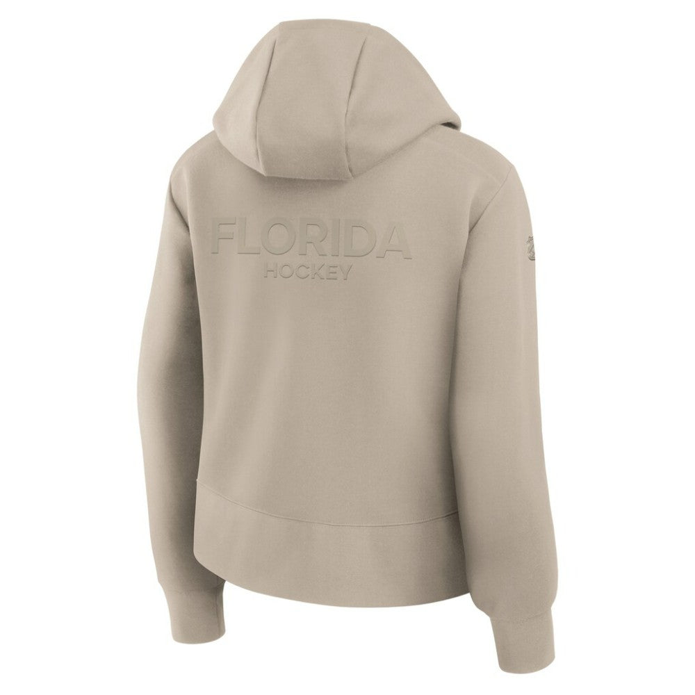 NHL Florida Panthers Fanatics Women's Authentic Pro Road Tri-Blend Quarter-Zip Hoodie