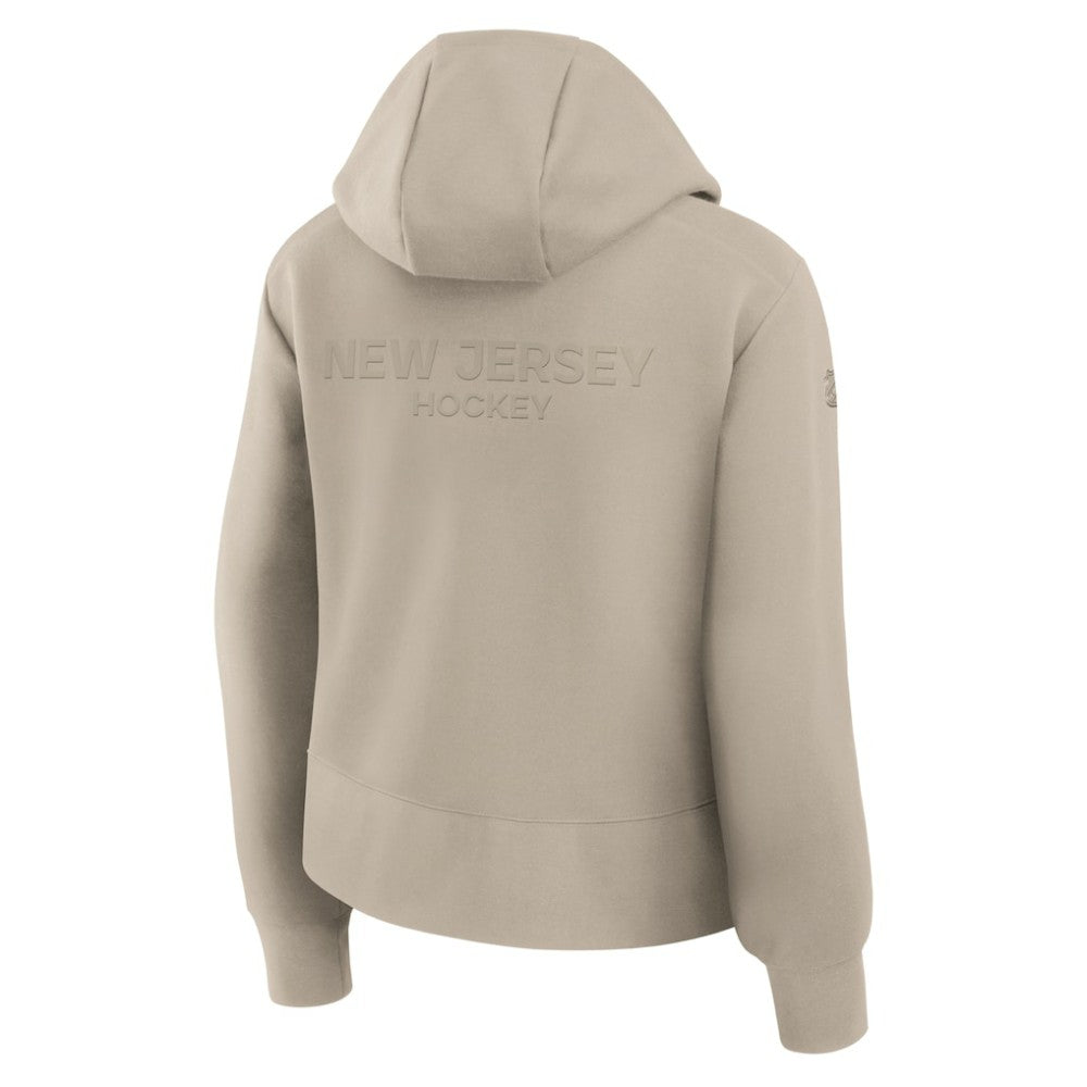 NHL New Jersey Devils Fanatics Women's Authentic Pro Road Tri-Blend Quarter-Zip Hoodie