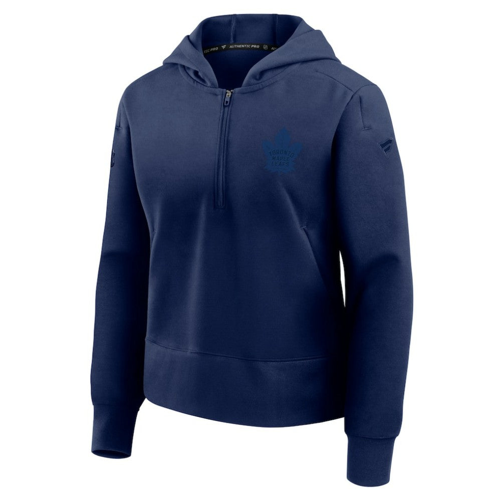 NHL Toronto Maple Leafs Fanatics Women's Authentic Pro Road Tri-Blend Quarter-Zip Hoodie