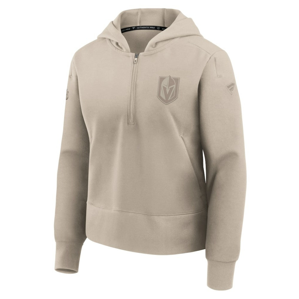 NHL Vegas Golden Knights Fanatics Women's Authentic Pro Road Tri-Blend Quarter-Zip Hoodie