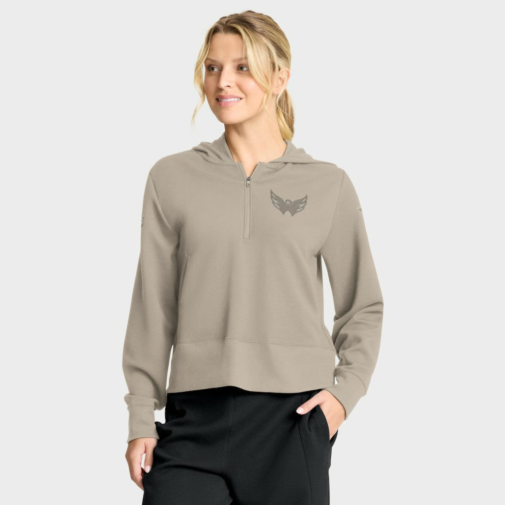 NHL Washington Capitals Fanatics Women's Authentic Pro Road Tri-Blend Quarter-Zip Hoodie
