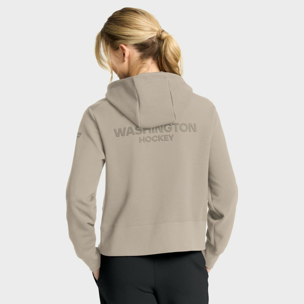 NHL Washington Capitals Fanatics Women's Authentic Pro Road Tri-Blend Quarter-Zip Hoodie