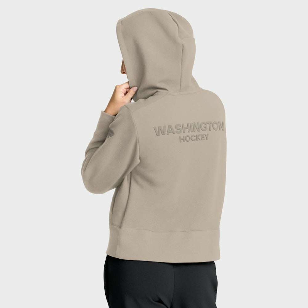 NHL Washington Capitals Fanatics Women's Authentic Pro Road Tri-Blend Quarter-Zip Hoodie