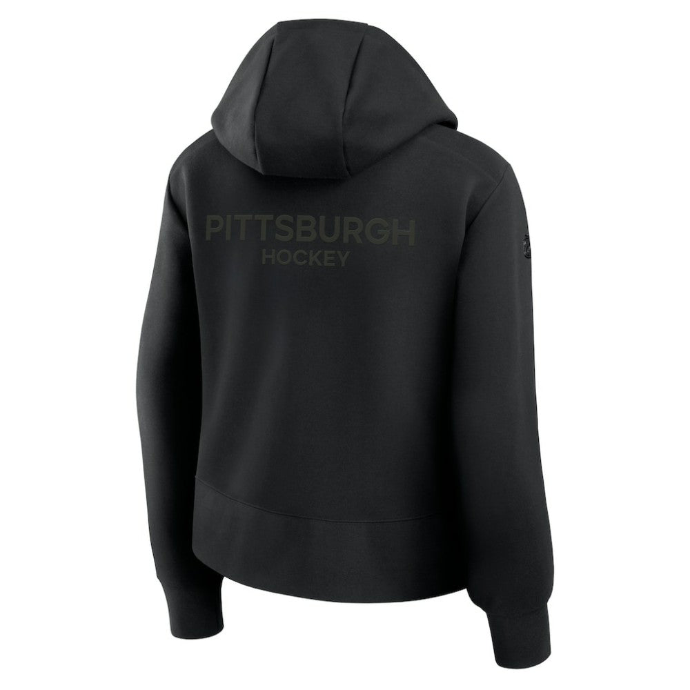 NHL Pittsburgh Penguins Fanatics Women's Authentic Pro Road Tri-Blend Quarter-Zip Hoodie