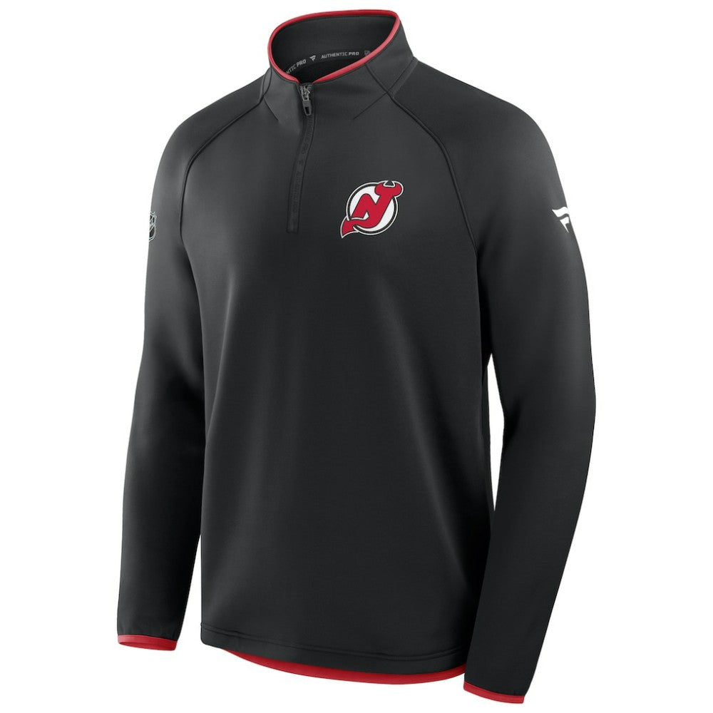 NHL New Jersey Devils Fanatics Authentic Pro Rink Raglan Quarter-Zip Pullover