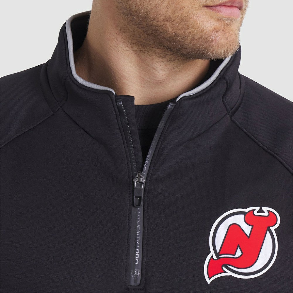 NHL New Jersey Devils Fanatics Authentic Pro Rink Raglan Quarter-Zip Pullover