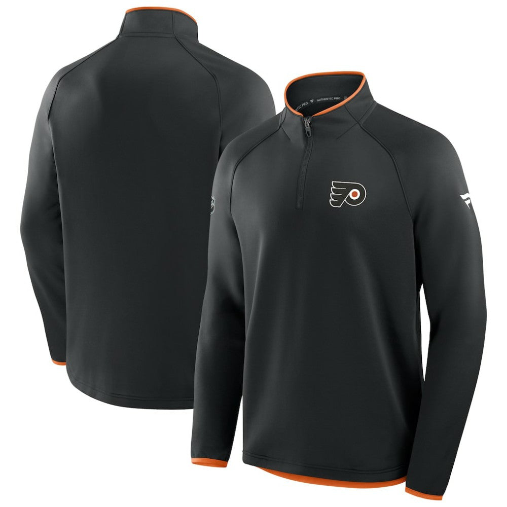 NHL Philadelphia Flyers Fanatics Authentic Pro Rink Raglan Quarter-Zip Pullover