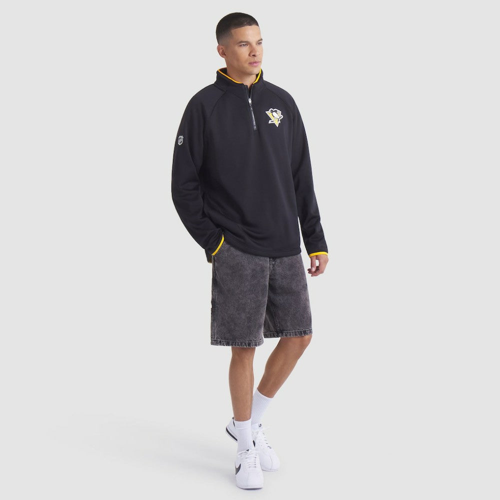 NHL Pittsburgh Penguins Fanatics Authentic Pro Rink Raglan Quarter-Zip Pullover