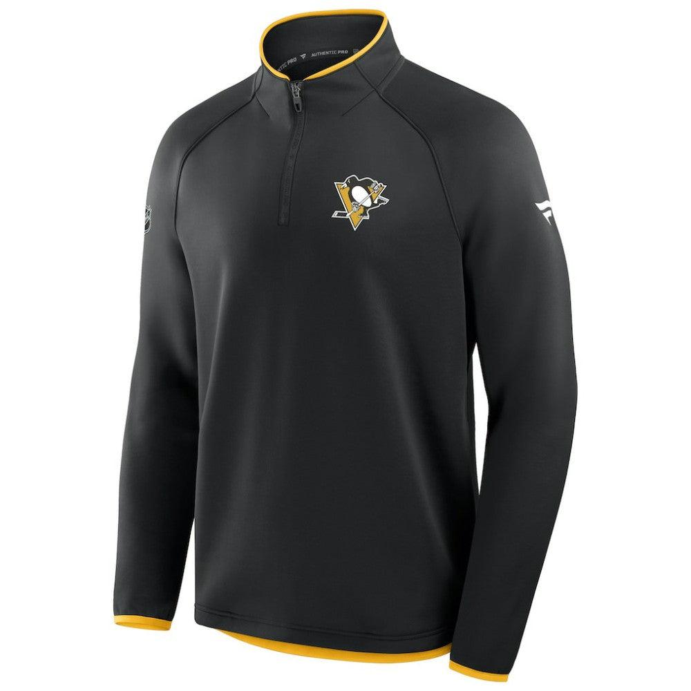 NHL Pittsburgh Penguins Fanatics Authentic Pro Rink Raglan Quarter-Zip Pullover