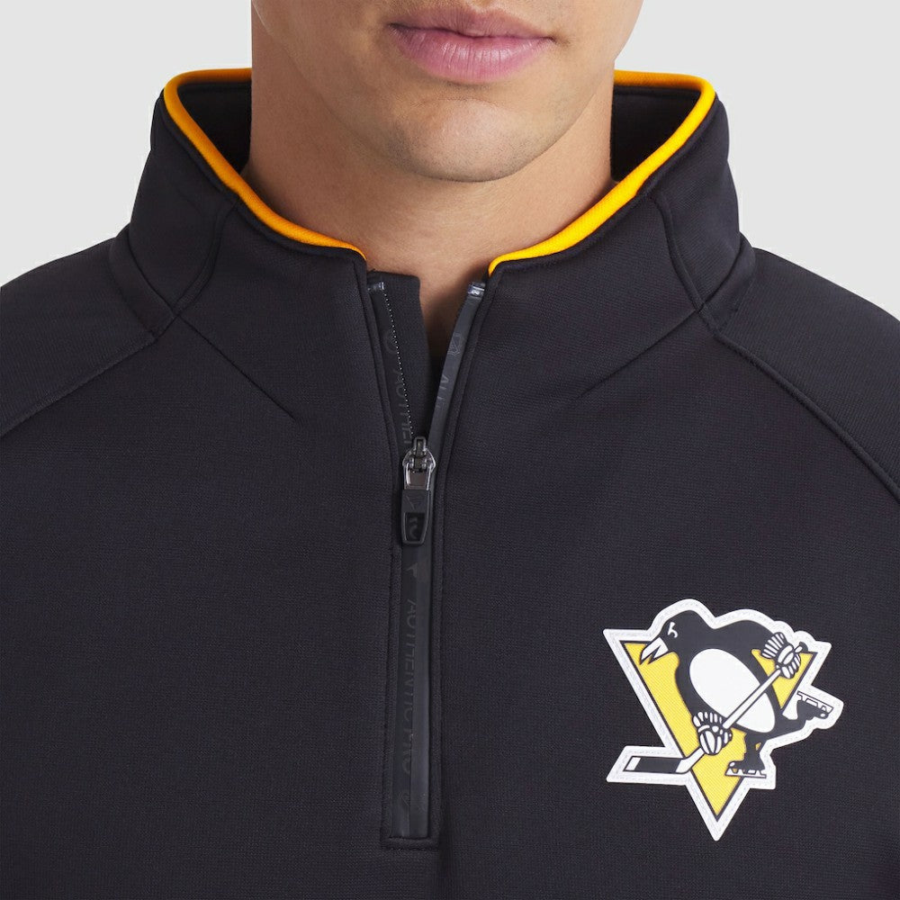 NHL Pittsburgh Penguins Fanatics Authentic Pro Rink Raglan Quarter-Zip Pullover