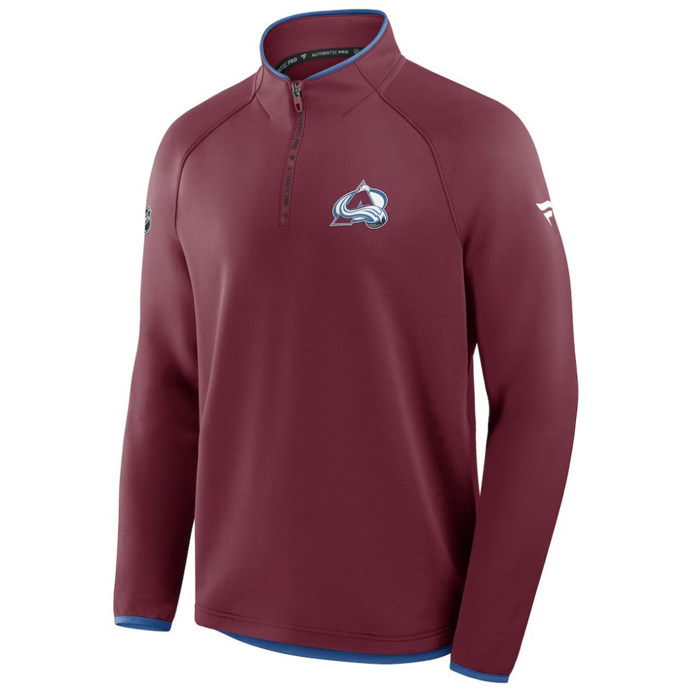 NHL Colorado Avalanche Fanatics Authentic Pro Rink Raglan Quarter-Zip Pullover