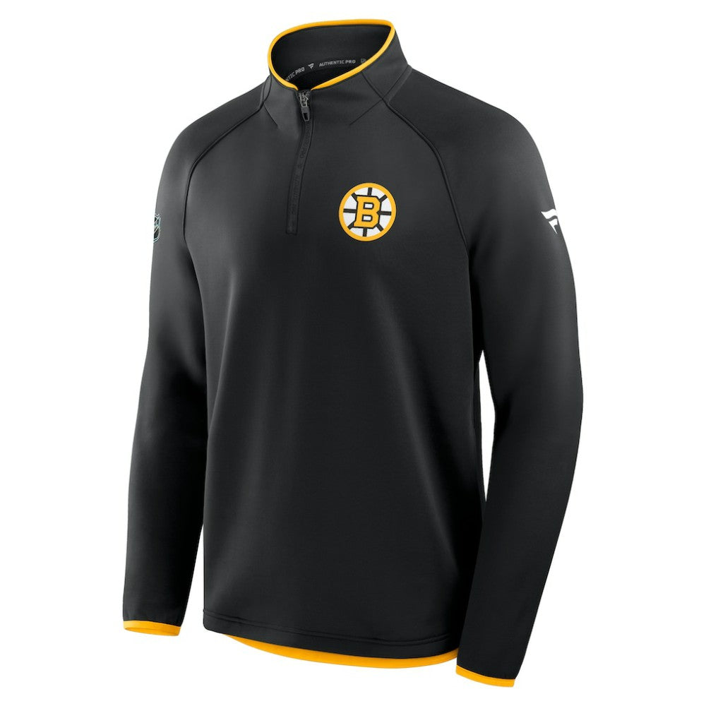 NHL Boston Bruins Fanatics Authentic Pro Rink Raglan Quarter-Zip Pullover