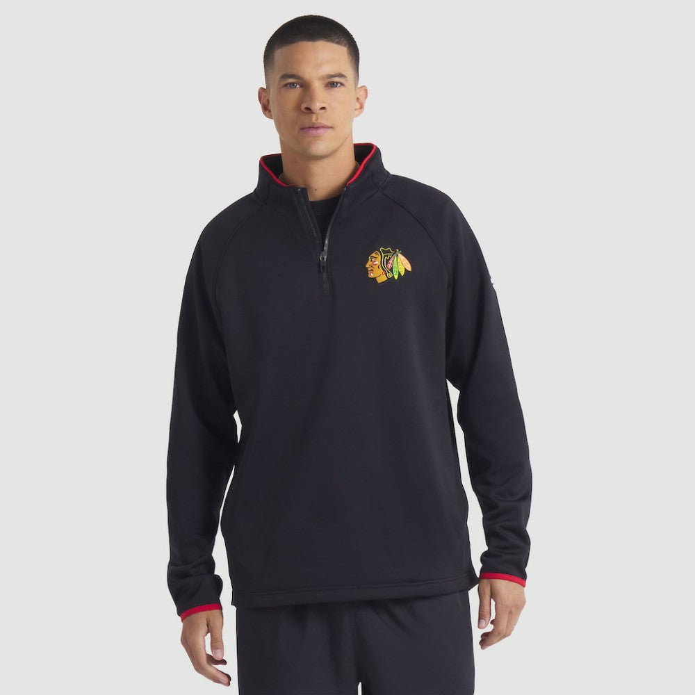 NHL Chicago Blackhawks Fanatics Authentic Pro Rink Raglan Quarter-Zip Pullover