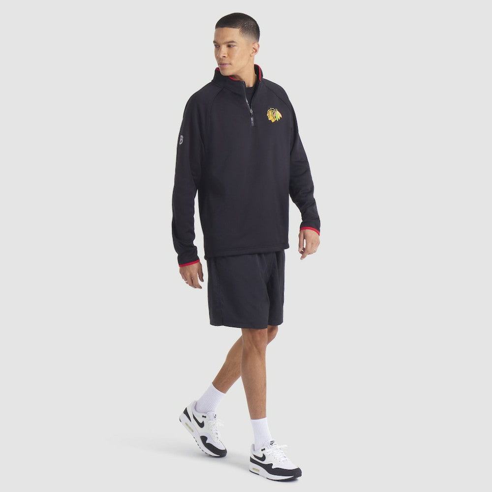 NHL Chicago Blackhawks Fanatics Authentic Pro Rink Raglan Quarter-Zip Pullover