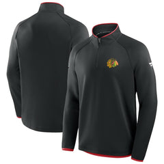 NHL Chicago Blackhawks Fanatics Authentic Pro Rink Raglan Quarter-Zip Pullover