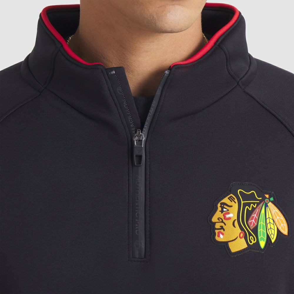 NHL Chicago Blackhawks Fanatics Authentic Pro Rink Raglan Quarter-Zip Pullover