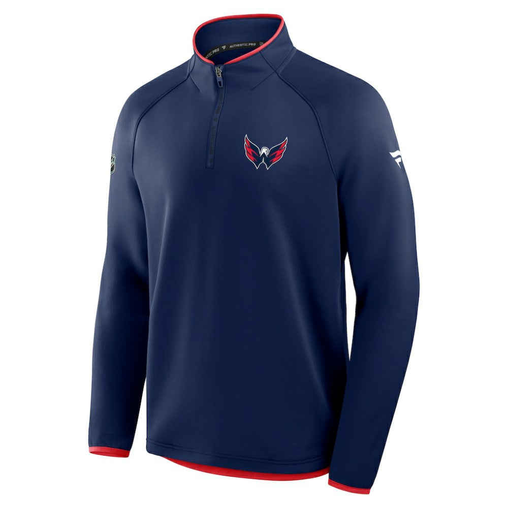 NHL Washington Capitals Fanatics Authentic Pro Rink Raglan Quarter-Zip Pullover