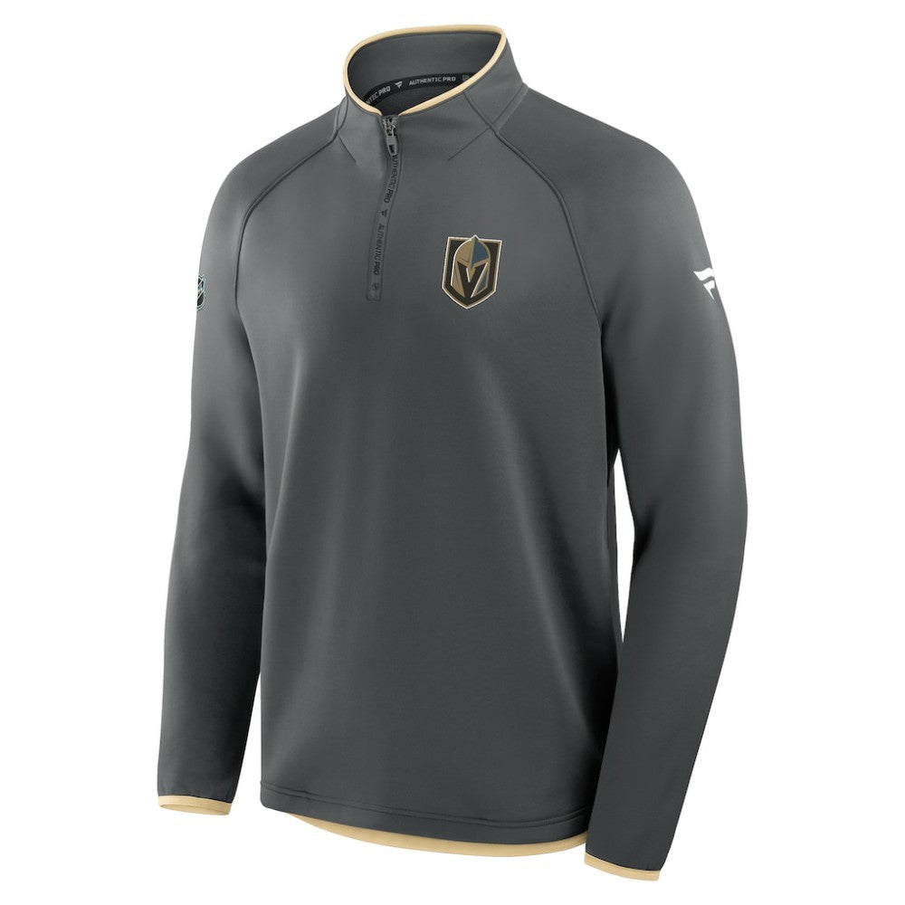 NHL Vegas Golden Knights Fanatics Authentic Pro Rink Raglan Quarter-Zip Pullover