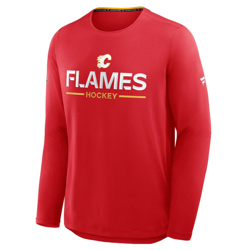 NHL Calgary Flames Fanatics Authentic Pro Rink Tech Long Sleeve T-Shirt