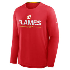 NHL Calgary Flames Fanatics Authentic Pro Rink Tech Long Sleeve T-Shirt