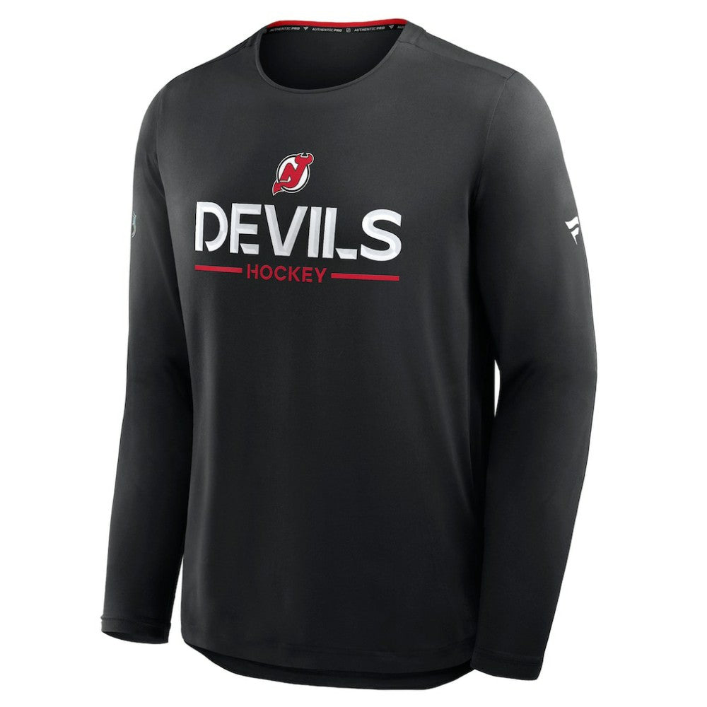 NHL New Jersey Devils Fanatics Authentic Pro Rink Tech Long Sleeve T-Shirt