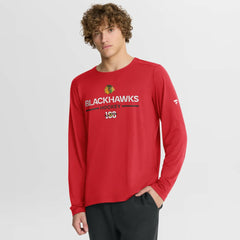 NHL Chicago Blackhawks Fanatics Authentic Pro Centennial Rink Tech Long Sleeve T-Shirt