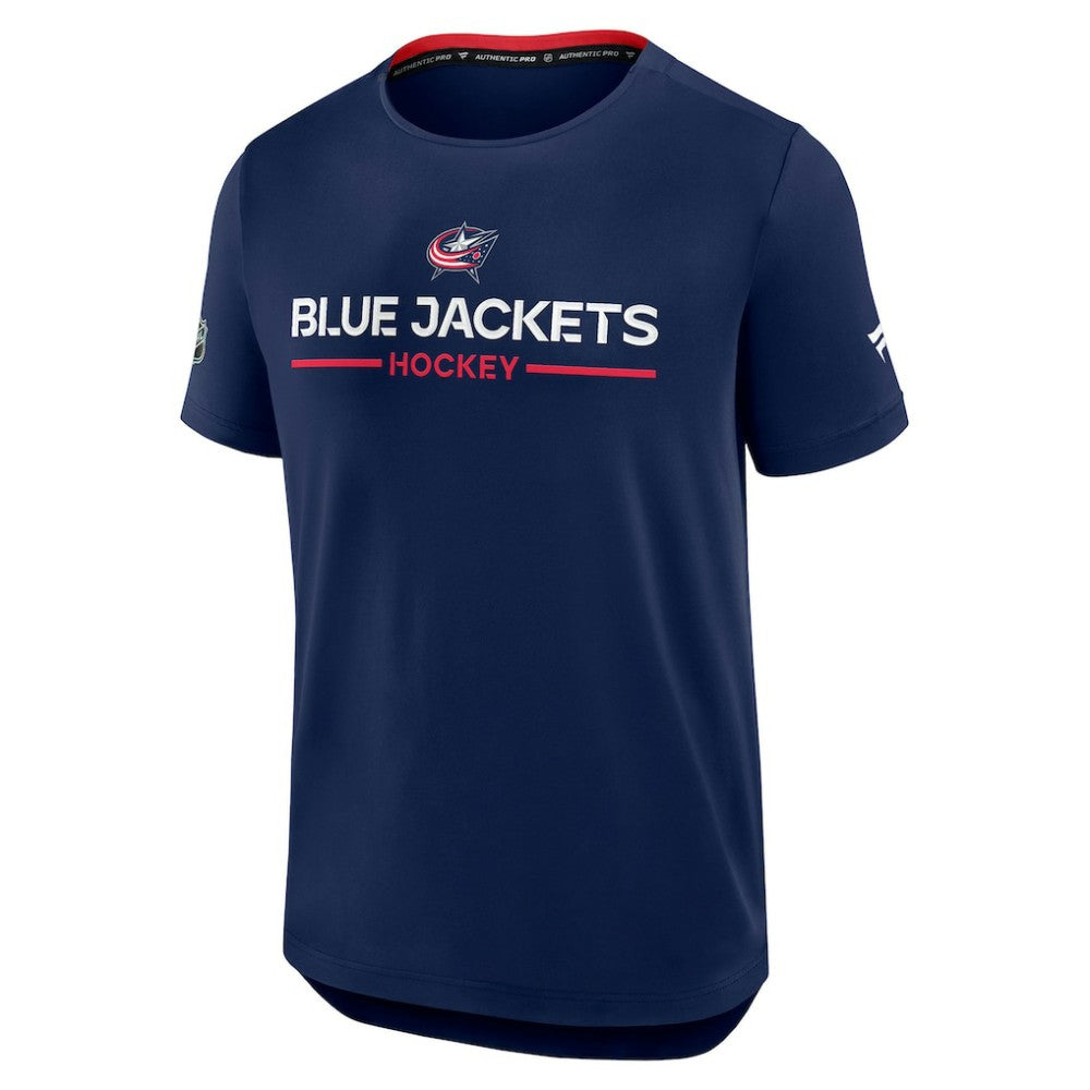 NHL Columbus Blue Jackets Fanatics Authentic Pro Rink Tech T-Shirt