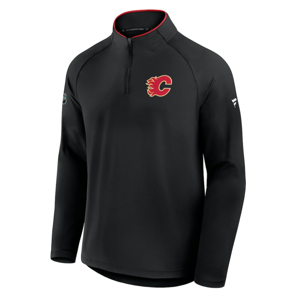 NHL Calgary Flames Fanatics Authentic Pro Rink Training Quarter-Zip Pullover