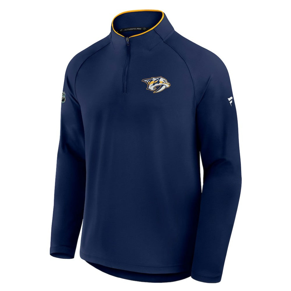 NHL Nashville Predators Fanatics Authentic Pro Rink Training Quarter-Zip Pullover