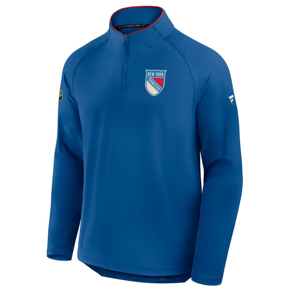NHL New York Rangers Fanatics Authentic Pro Rink Training Centennial Raglan Quarter-Zip Pullover