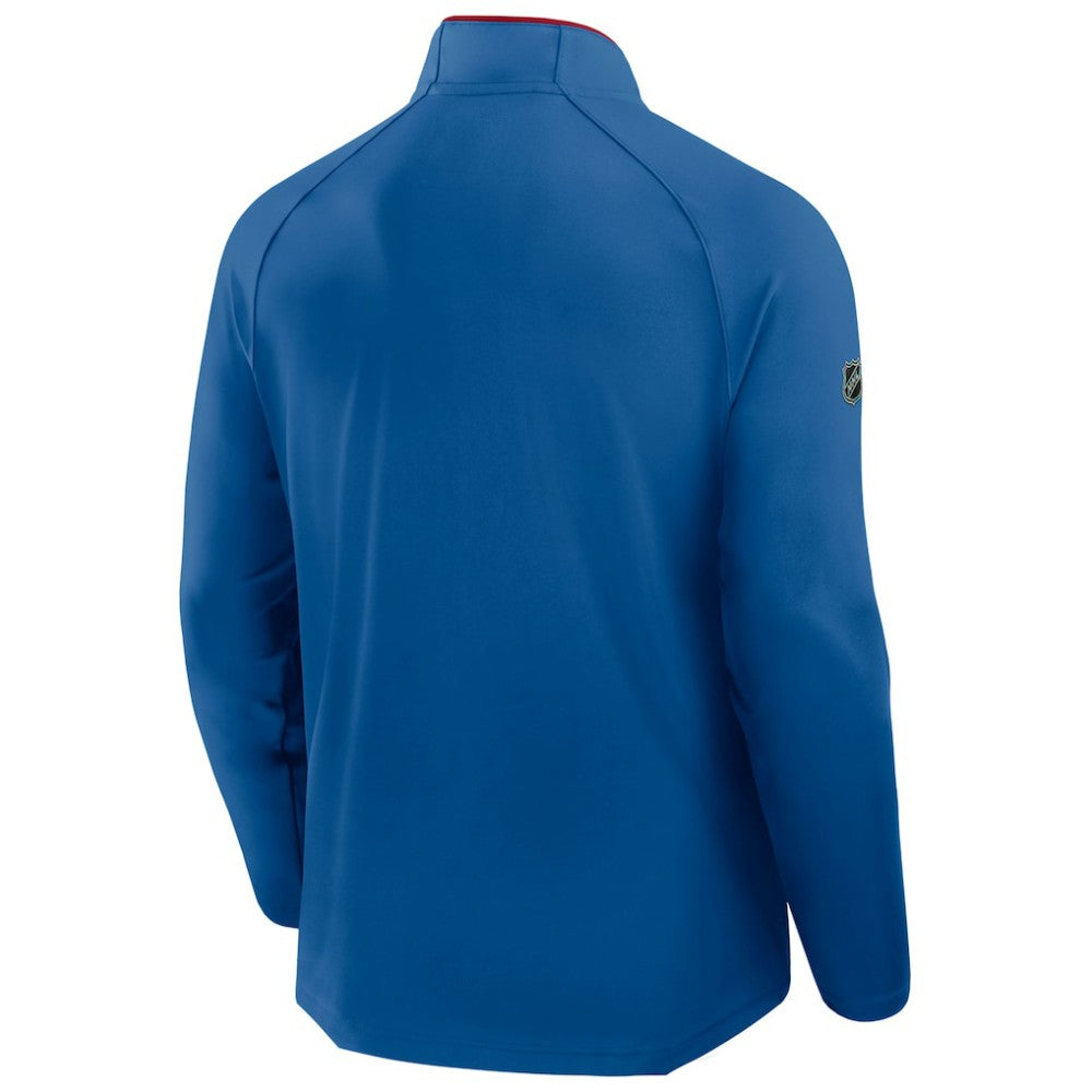 NHL New York Rangers Fanatics Authentic Pro Rink Training Centennial Raglan Quarter-Zip Pullover