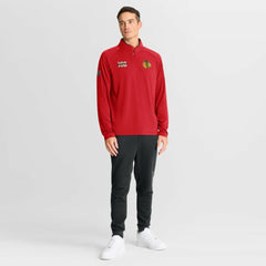 NHL Chicago Blackhawks Fanatics Authentic Pro Rink Training Centennial Raglan Quarter-Zip Pullover