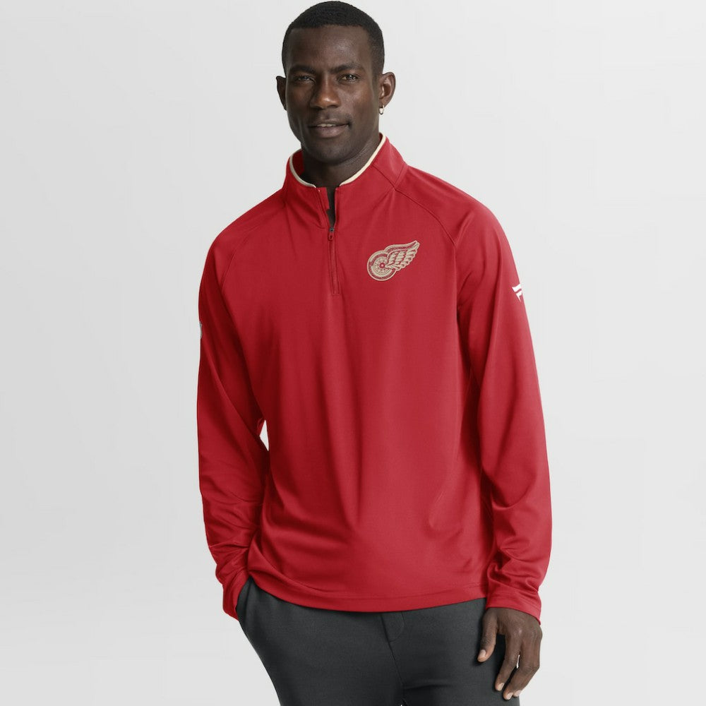 NHL Detroit Red Wings Fanatics Authentic Pro Rink Training Centennial Raglan Quarter-Zip Pullover