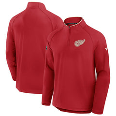 NHL Detroit Red Wings Fanatics Authentic Pro Rink Training Centennial Raglan Quarter-Zip Pullover