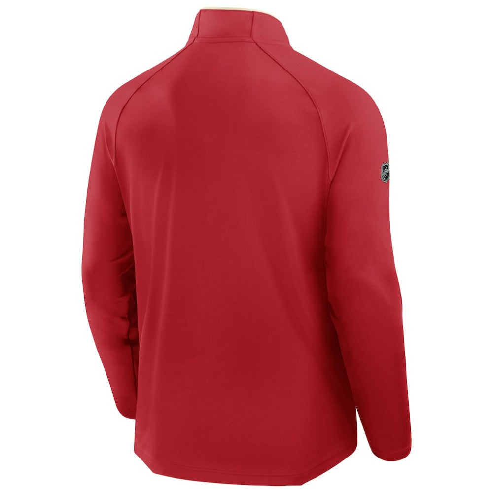 NHL Detroit Red Wings Fanatics Authentic Pro Rink Training Centennial Raglan Quarter-Zip Pullover