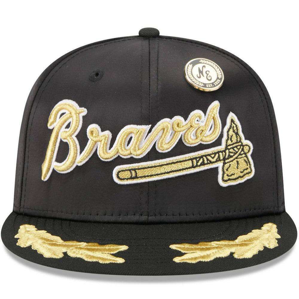 Black Atlanta Braves New Era 2025 59FIFTY Day Gold Leaf 59FIFTY Fitted Hat