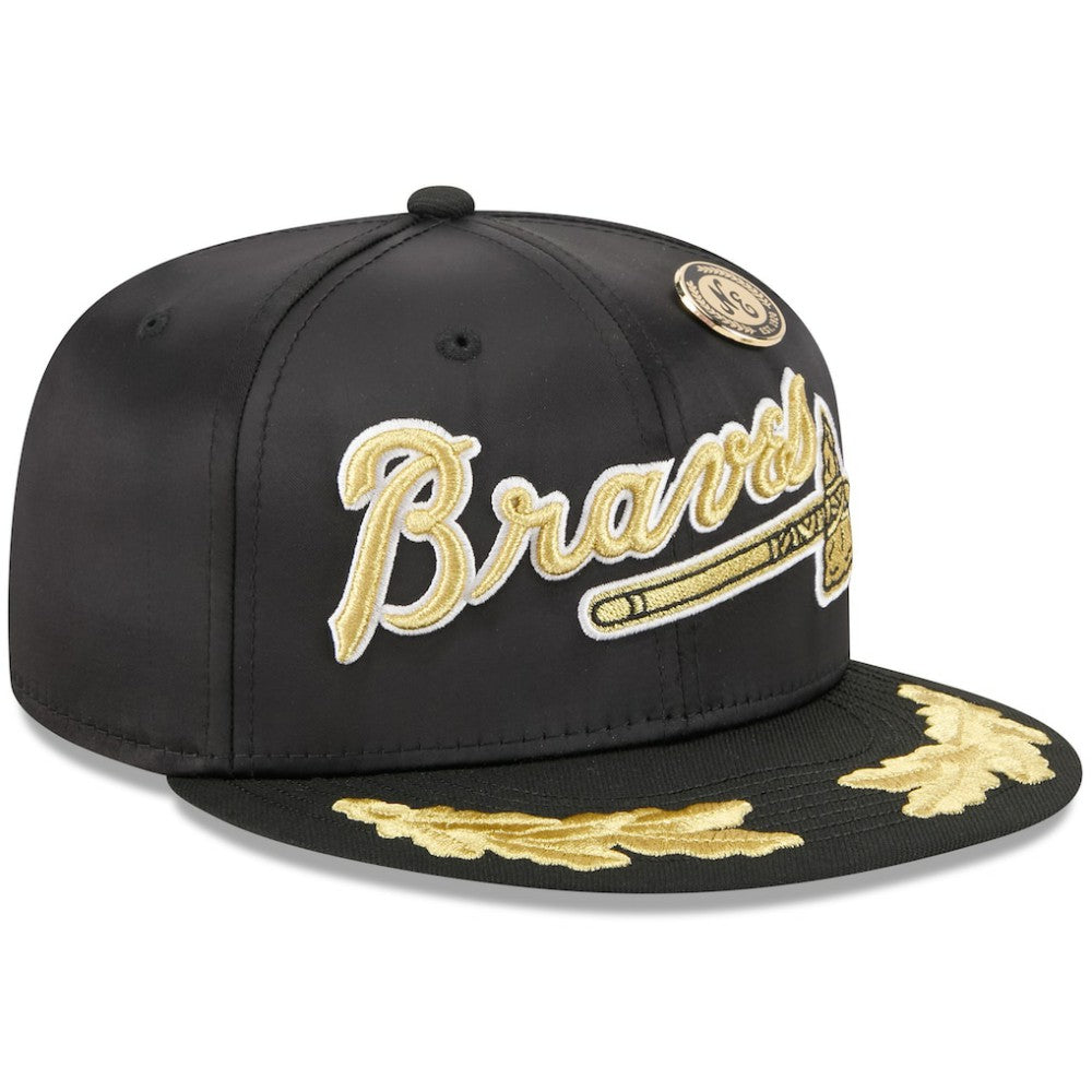 Black Atlanta Braves New Era 2025 59FIFTY Day Gold Leaf 59FIFTY Fitted Hat