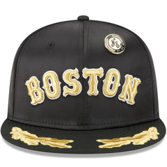 Black Boston Red Sox New Era 2025 59FIFTY Day Gold Leaf 59FIFTY Fitted Hat