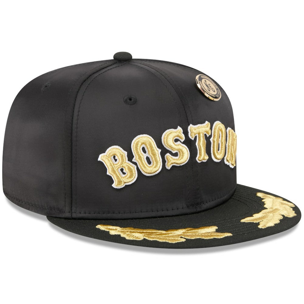 Black Boston Red Sox New Era 2025 59FIFTY Day Gold Leaf 59FIFTY Fitted Hat