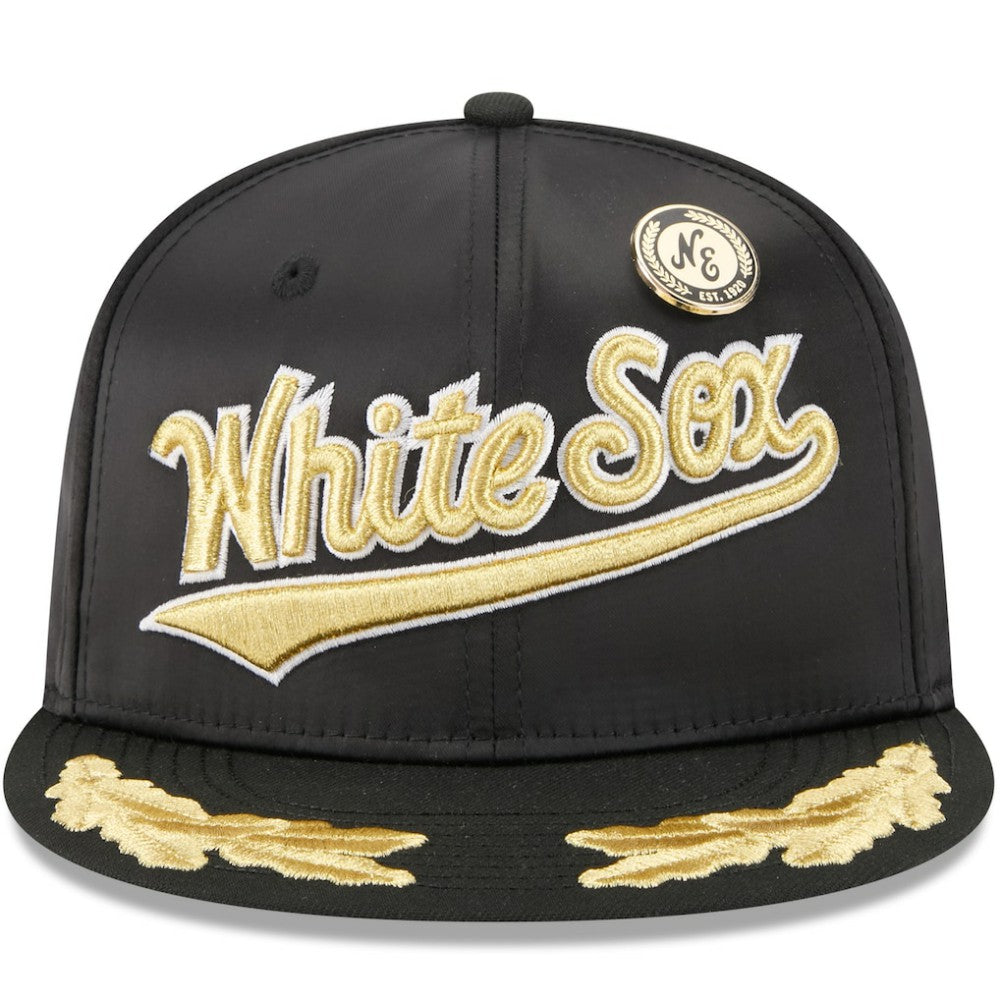 Black Chicago White Sox New Era 2025 59FIFTY Day Gold Leaf 59FIFTY Fitted Hat