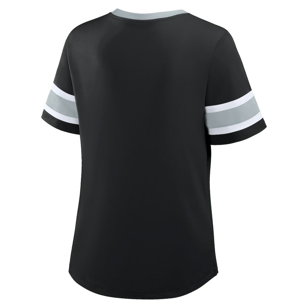 Women's Redzone Draw Play Athena Lace-Up T-Shirt - Las Vegas Raiders T-shirts