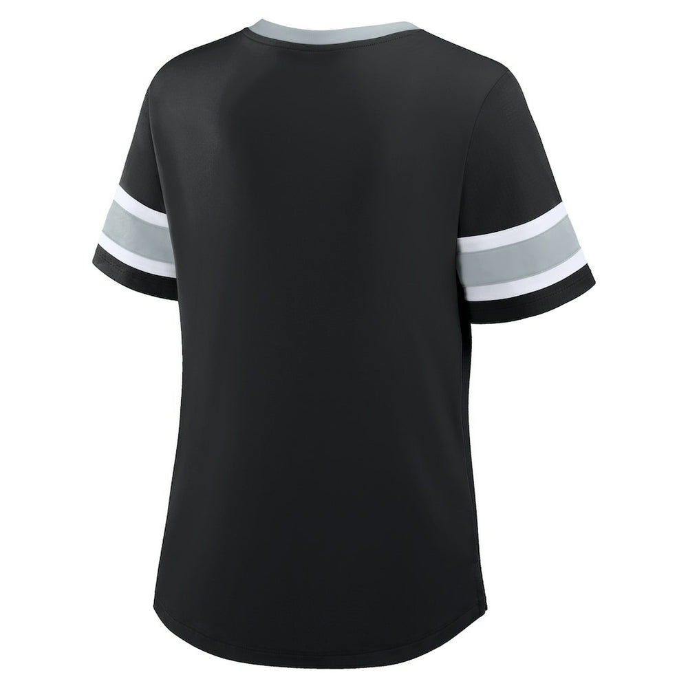 Women's Redzone Draw Play Athena Lace-Up T-Shirt - Las Vegas Raiders T-shirts